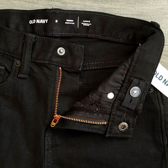 Old Navy New With Tag Built-In Flex Black Skinny Boy Jeans With Adjustable Waist - Picture 6 of 11